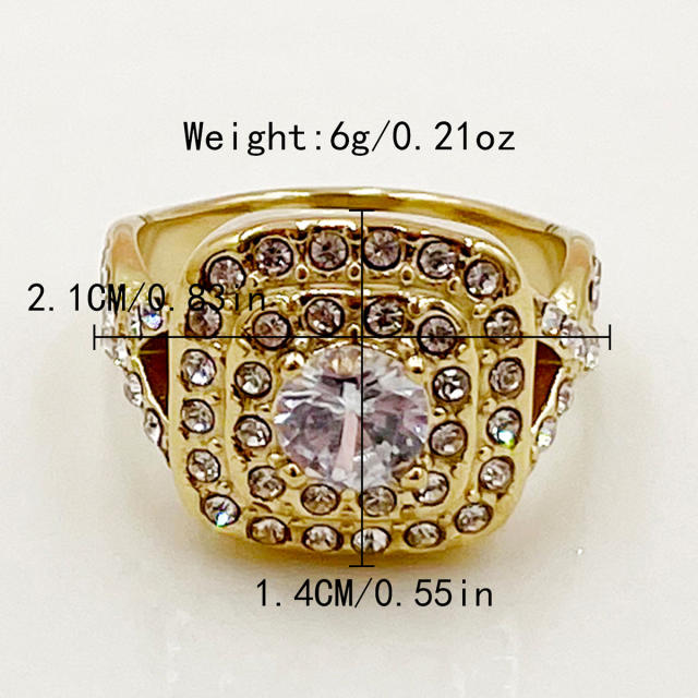 Delicate diamond stainless steel finger rings