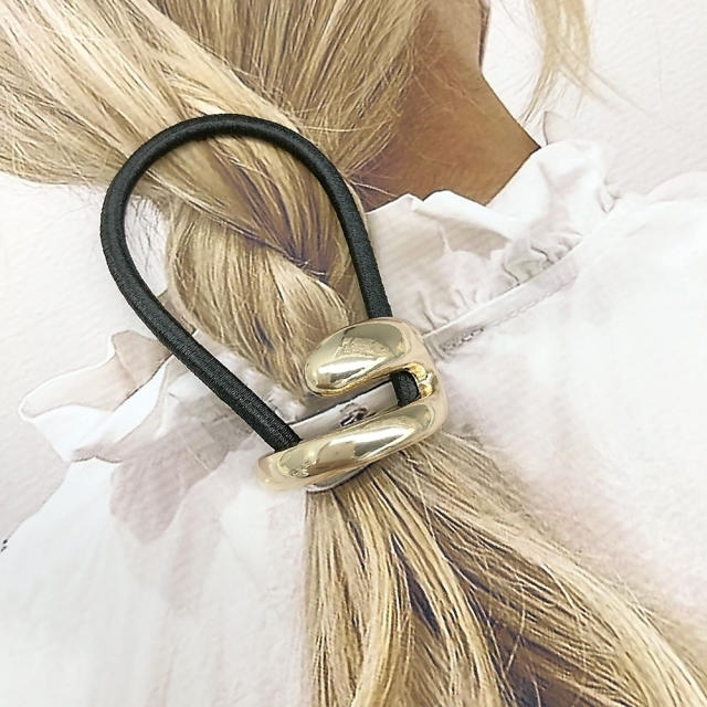 Chunky gold silver color alloy accessory women hair ties