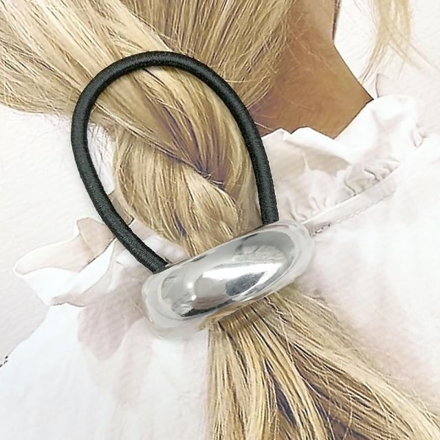 Chunky gold silver color alloy accessory women hair ties