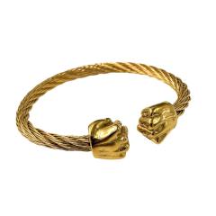Chunky animal tiger lion design stainless steel cuff bangles