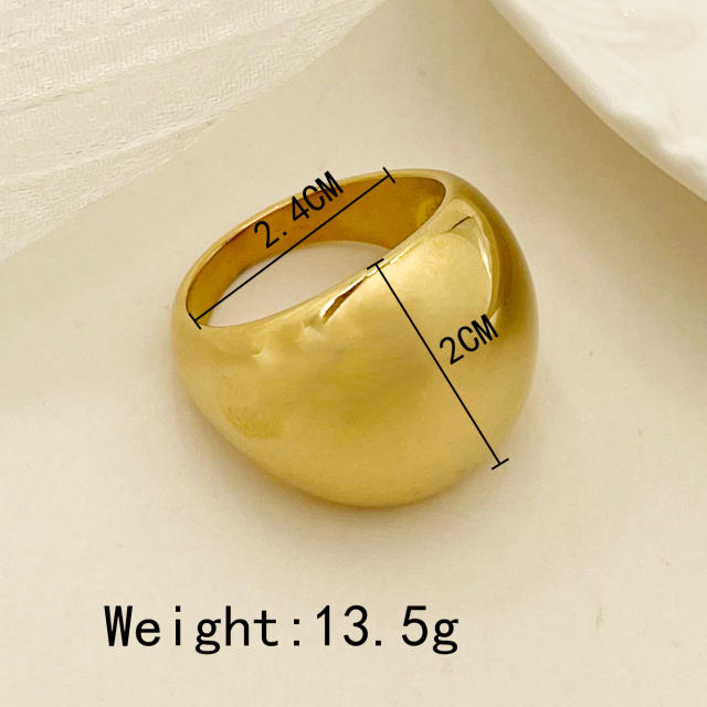 Chunky geometric ball design stainless steel finger rings