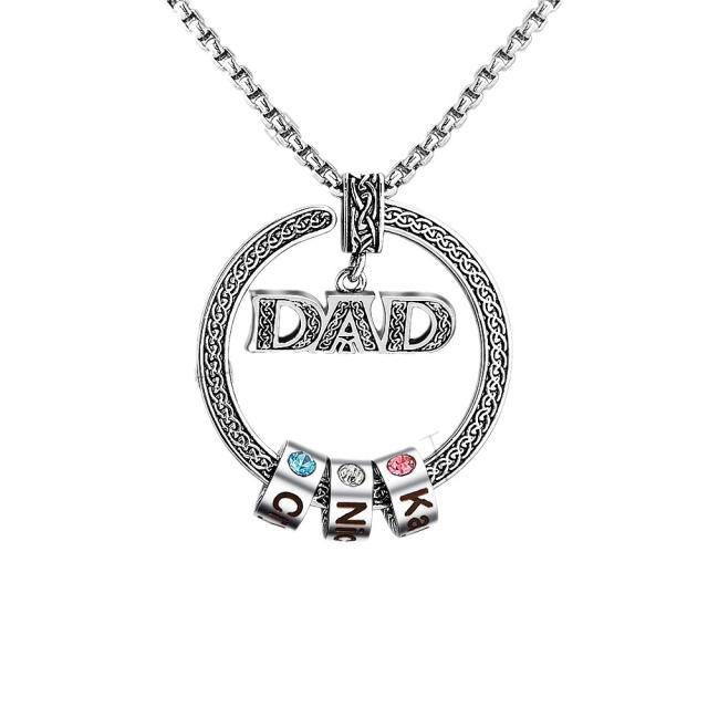 Father's day father gift birthstone vintage copper necklace