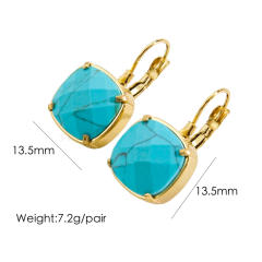 15KG natural stone stainless steel earrings