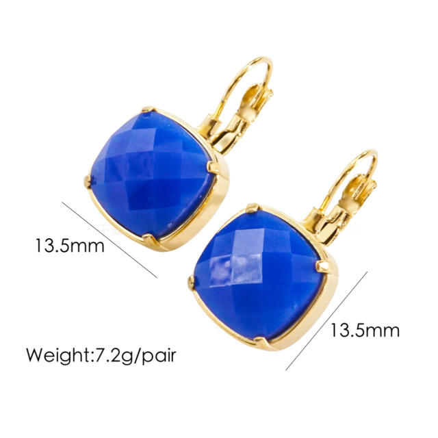 15KG natural stone stainless steel earrings