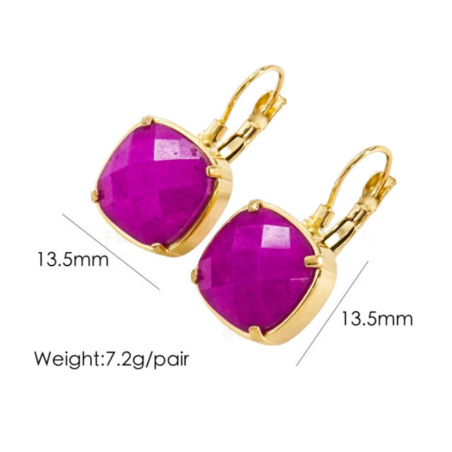 15KG natural stone stainless steel earrings