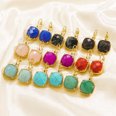15KG natural stone stainless steel earrings