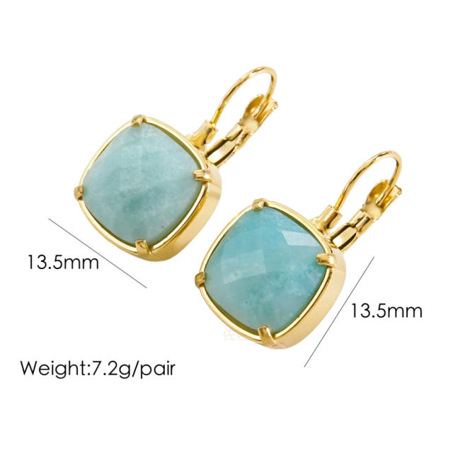15KG natural stone stainless steel earrings