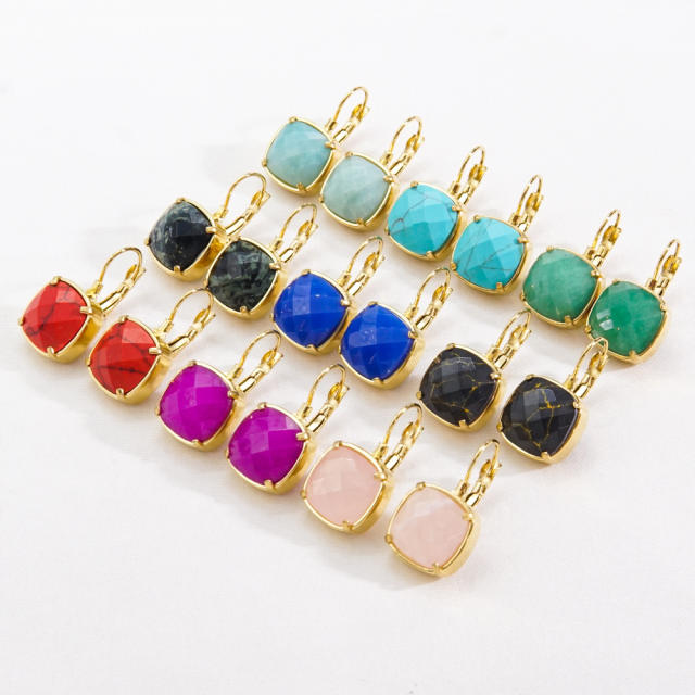 15KG natural stone stainless steel earrings