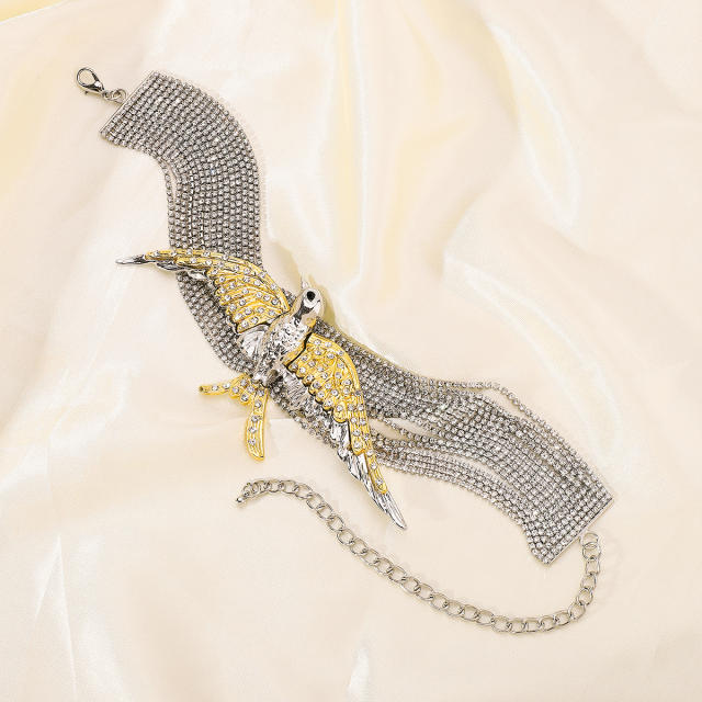 Luxury full rhinestone swallow design choker necklace for women