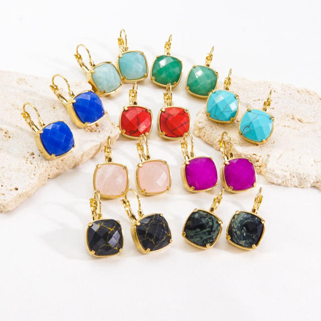 15KG natural stone stainless steel earrings