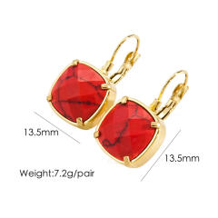 15KG natural stone stainless steel earrings