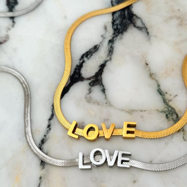 18KG DEAR BABY LOVE letter stainless steel necklace snake chain necklace
