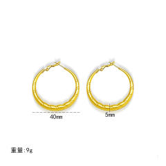 18KG hollow out big hoop stainless steel earrings