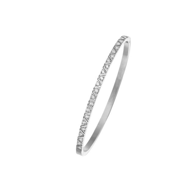 18KG diamond stainless steel bangle bracelet