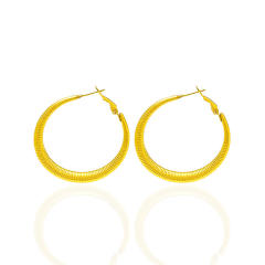 18KG hollow out big hoop stainless steel earrings