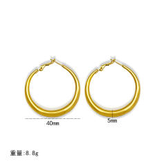 18KG hollow out big hoop stainless steel earrings