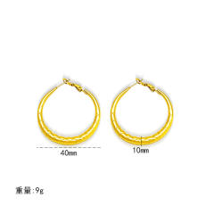 18KG hollow out big hoop stainless steel earrings