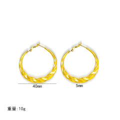 18KG hollow out big hoop stainless steel earrings