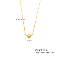 18KG easy match dainty moon coin pendant stainless steel necklace