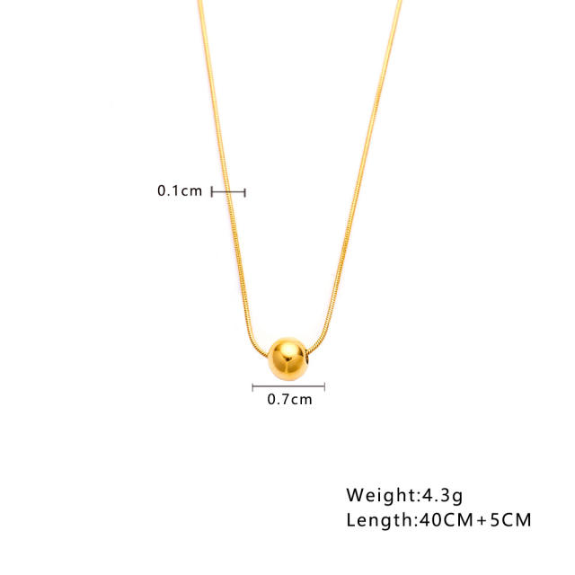 18KG easy match dainty moon coin pendant stainless steel necklace