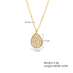 18KG easy match dainty moon coin pendant stainless steel necklace