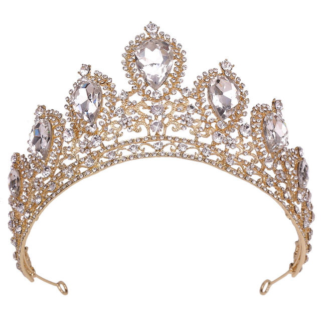 Luxury colorful cubic zircon wedding hair crown