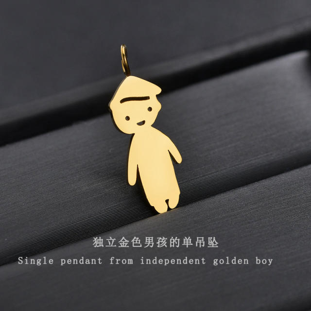 DIY boy girl pendant engrave letter stainless steel necklace
