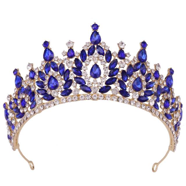 Luxury baroque colorful cubic zircon wedding crown