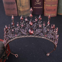 Occident fashion baroque colorful cubic zircon purple hair crown