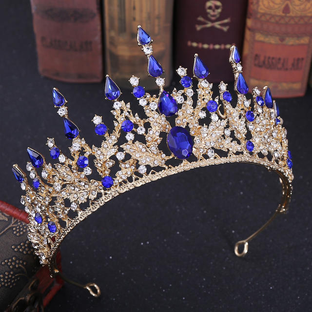 Occident fashion baroque colorful cubic zircon purple hair crown