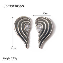 18KG matching heart stainless steel earrings