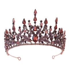 Occident fashion baroque colorful cubic zircon purple hair crown