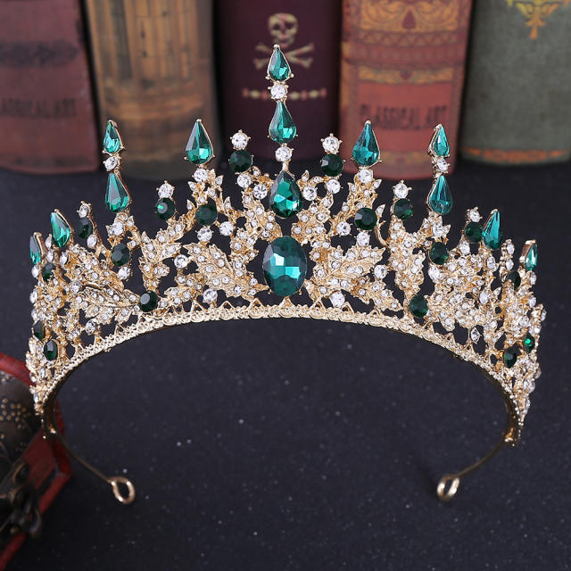 Occident fashion baroque colorful cubic zircon purple hair crown