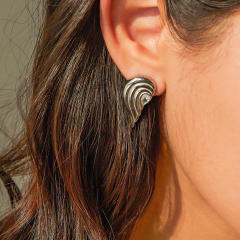 18KG matching heart stainless steel earrings