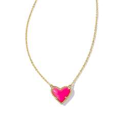 Dainty colorful natural stone heart copper material necklace for women