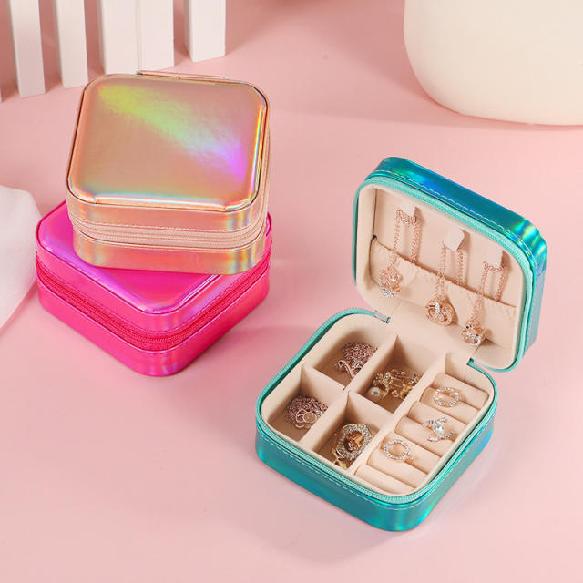 PU material colorful mini Portable jewelry box