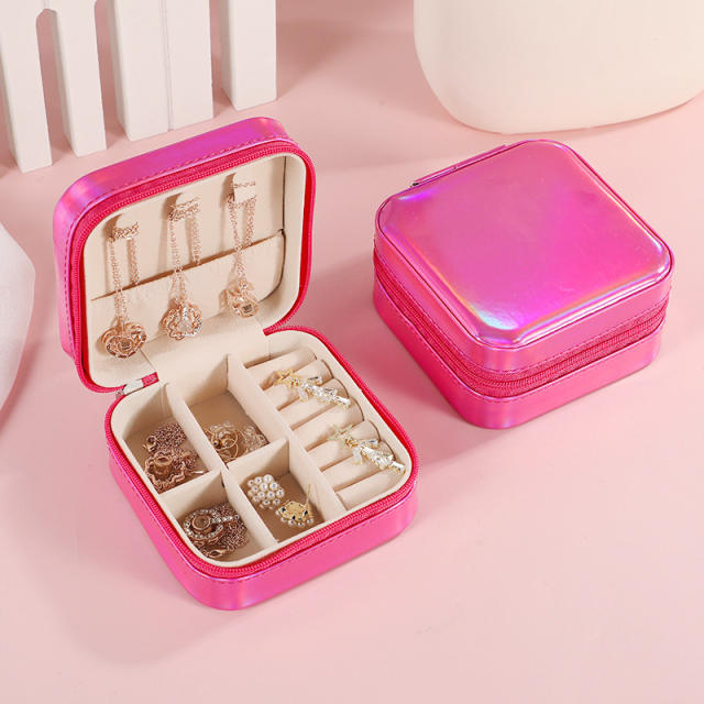 PU material colorful mini Portable jewelry box