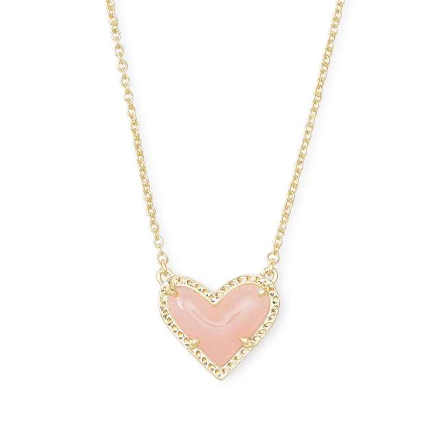 Dainty colorful natural stone heart copper material necklace for women