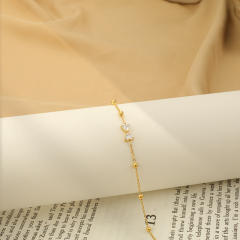 Dainty diamond bow stainless steel bracelet