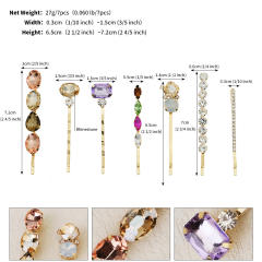 Spring summer colorful rhinestone easy match bobby pins hair clip set