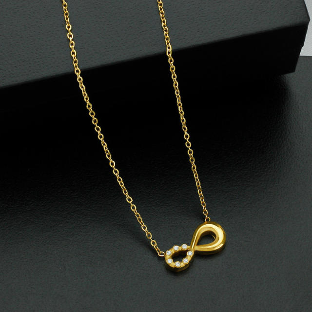 Dainty diamond infinity symbol stainless steel necklace