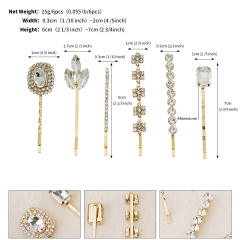 Spring summer colorful rhinestone easy match bobby pins hair clip set