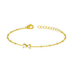 Dainty diamond bow stainless steel bracelet