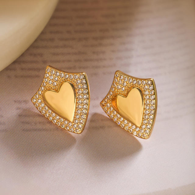 18K real gold plated copper geometric earrings