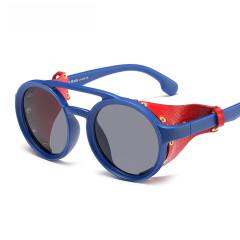 Punk trend vintage round shape sunglasses for men