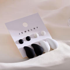 Spring summer candy color acrylic water drop bead earrings set