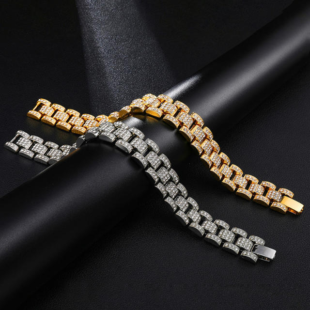 Hiphop diamond chain bracelet for men