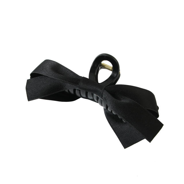 Sweet plain color bow large hair claw clips
