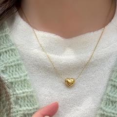 Concise tiny heart pendant stainless steel necklace dainty necklace