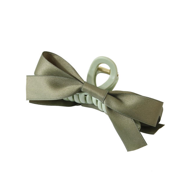Sweet plain color bow large hair claw clips